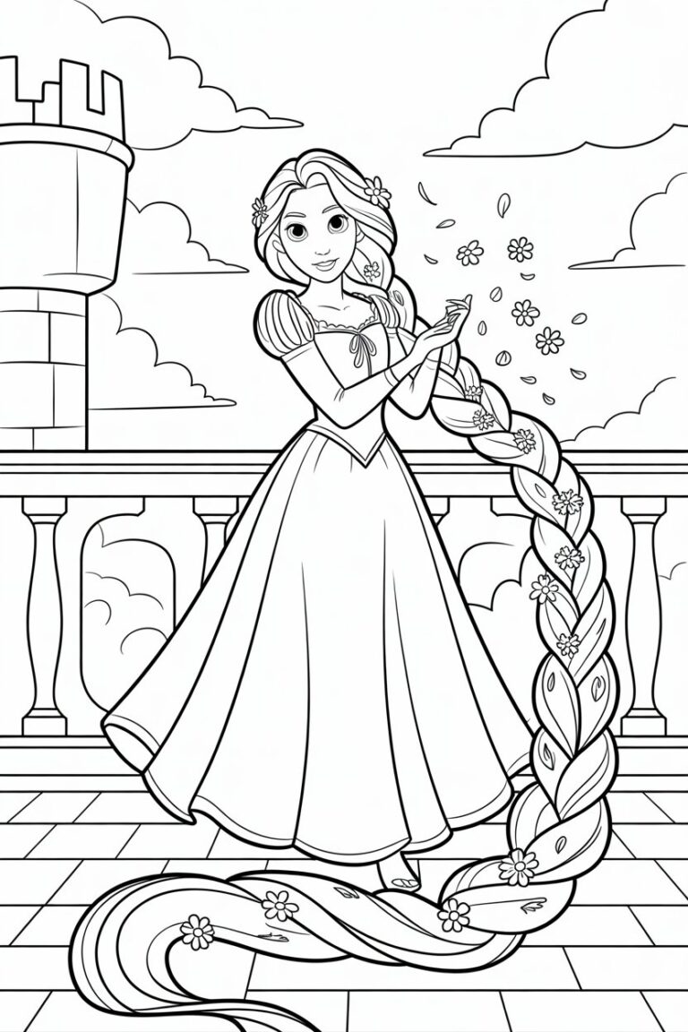 Rapunzel coloring pages free printable