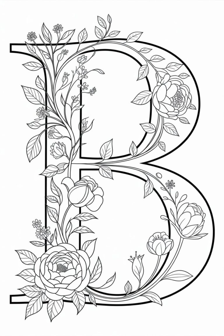 Alphabet letter B coloring pages