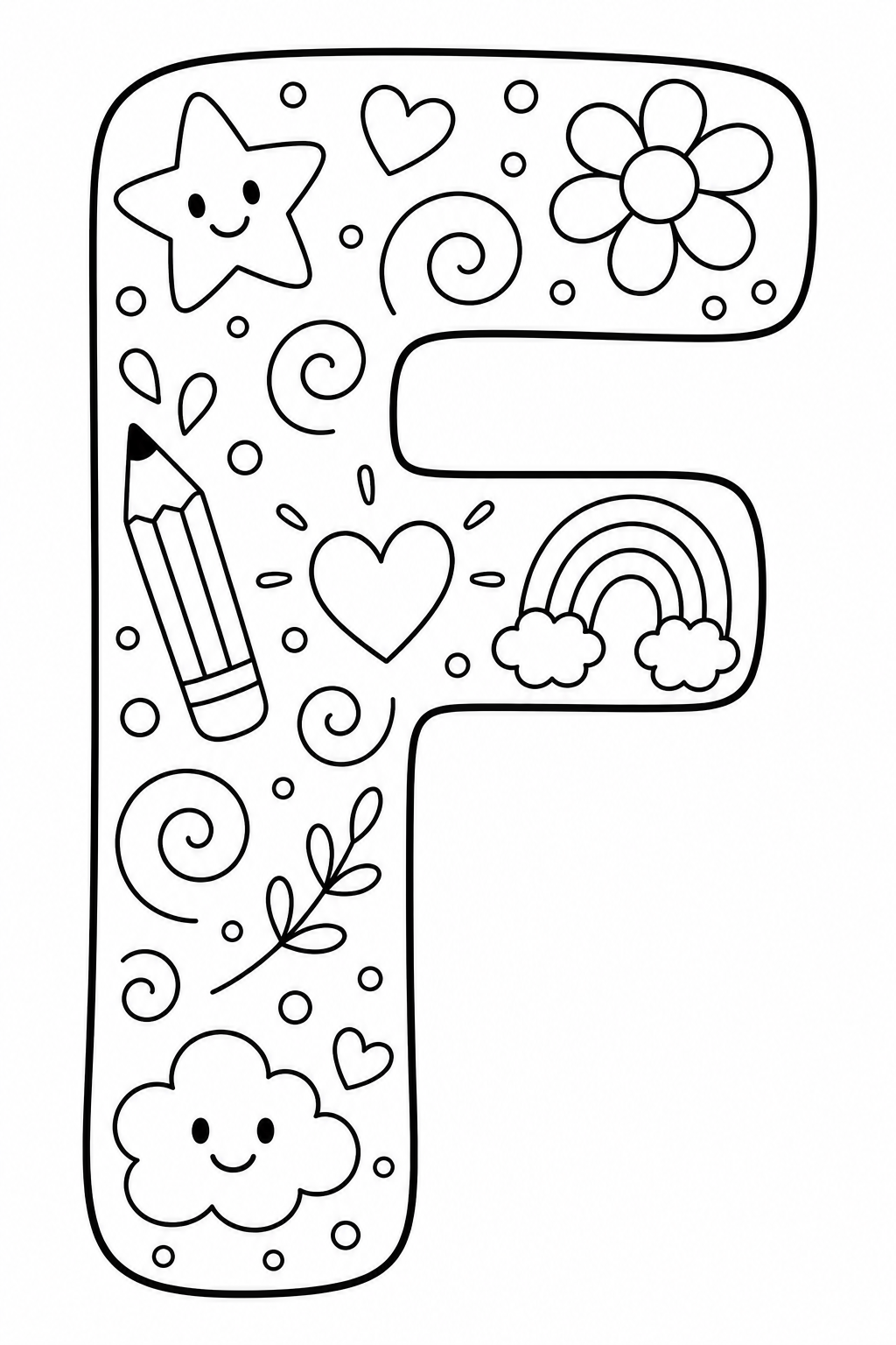 letter F coloring pages free printable
