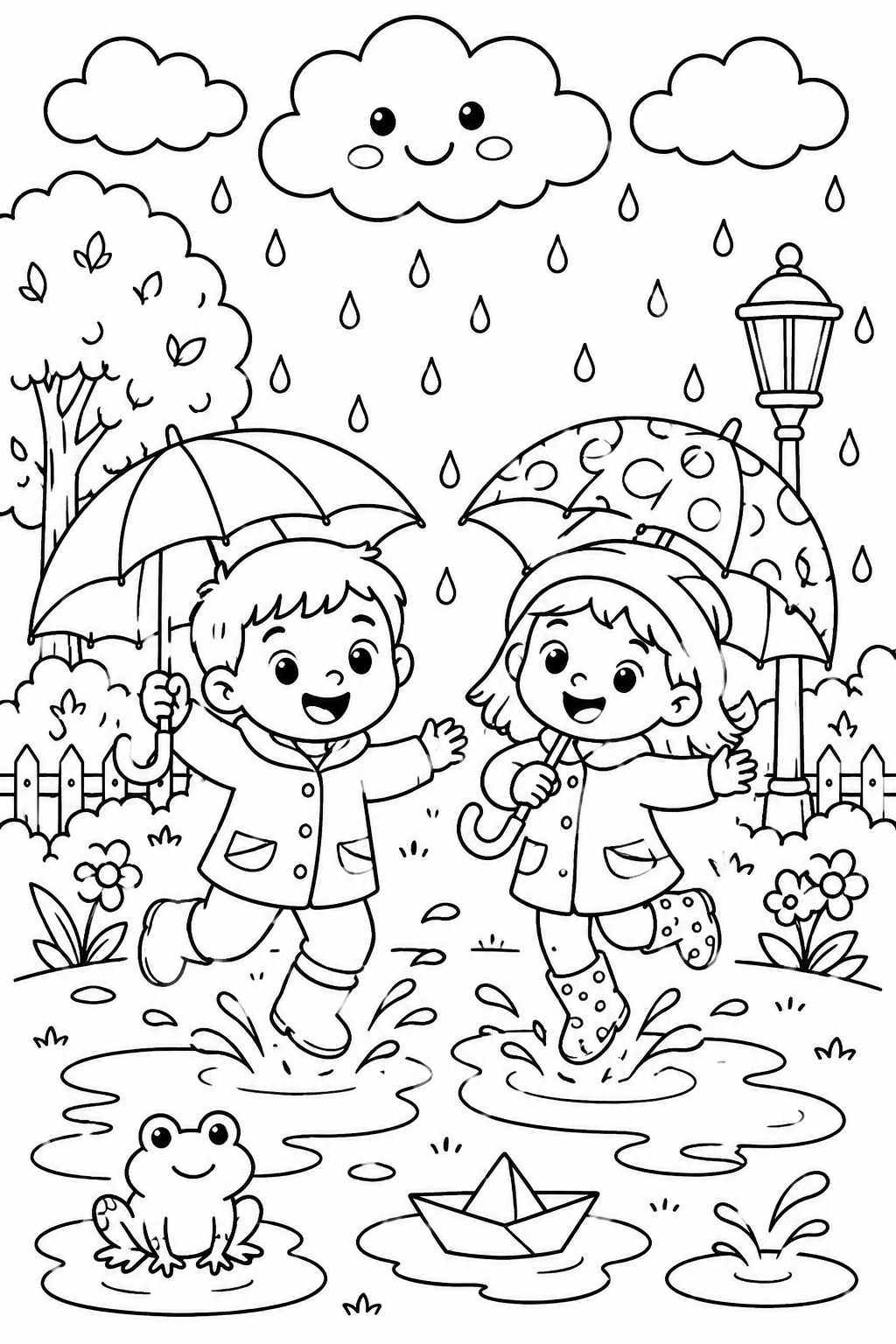 rainy day coloring pages free printable