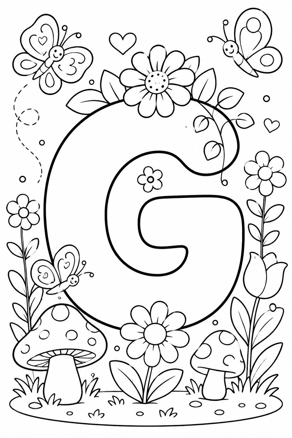 alphabet letter g coloring pages free printable