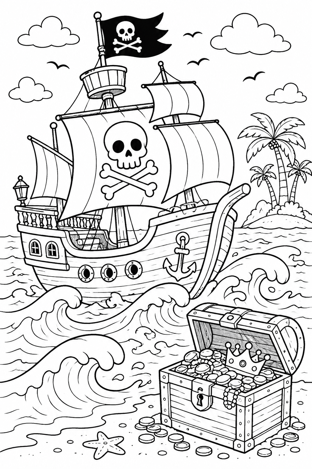 pirate ship coloring pages free printable