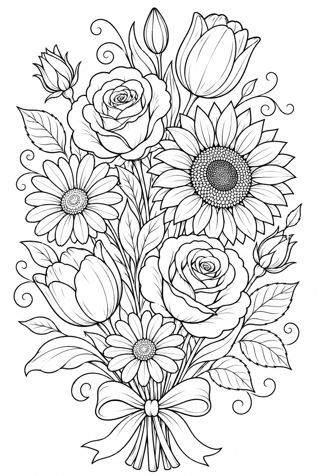Flowers coloring pages free printable