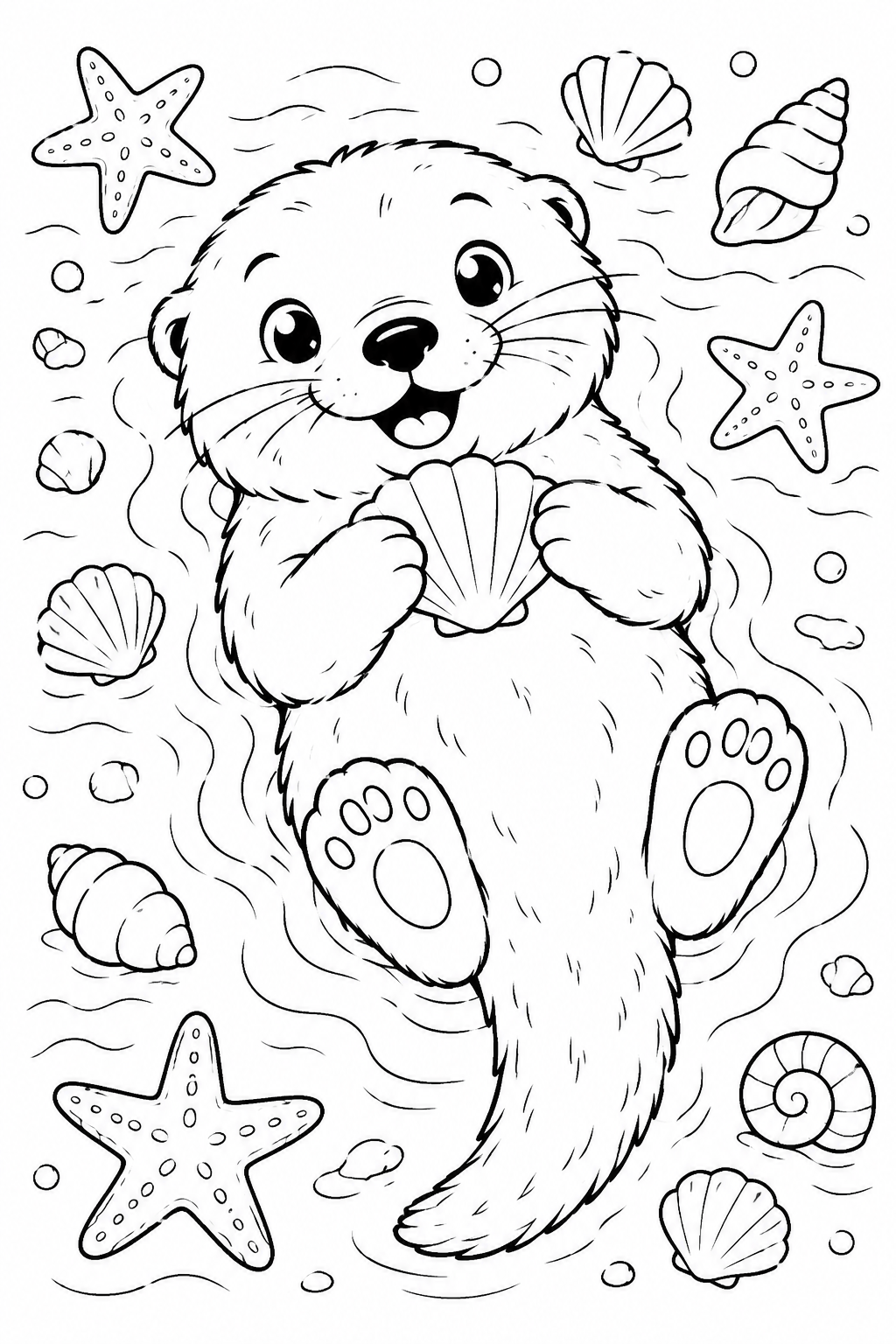 sea otter coloring pages free printable