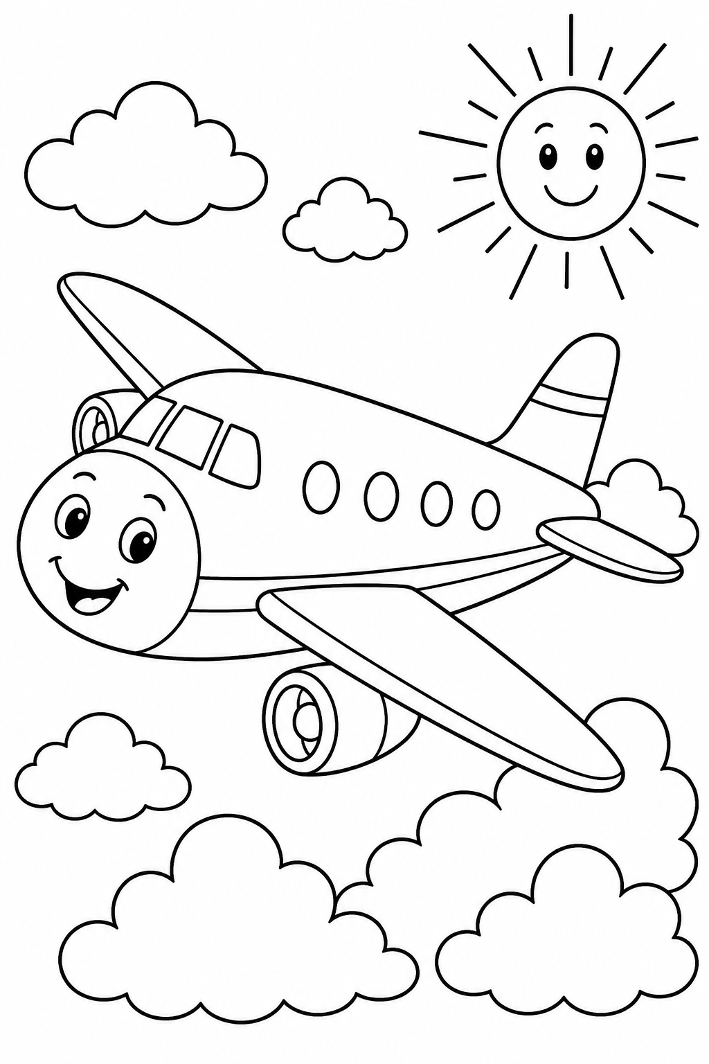 5 Aeroplane coloring pages free printable