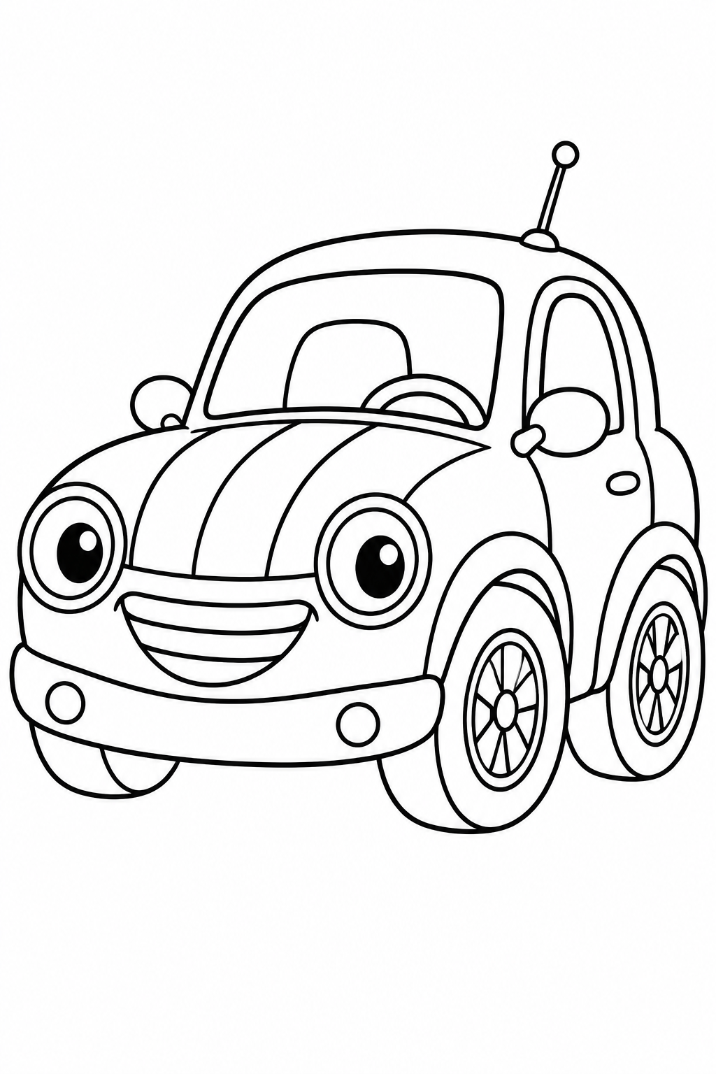 5 Cute Cartoon car coloring pages