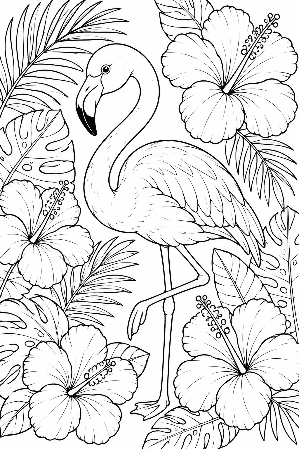 flamingo coloring pages free printable