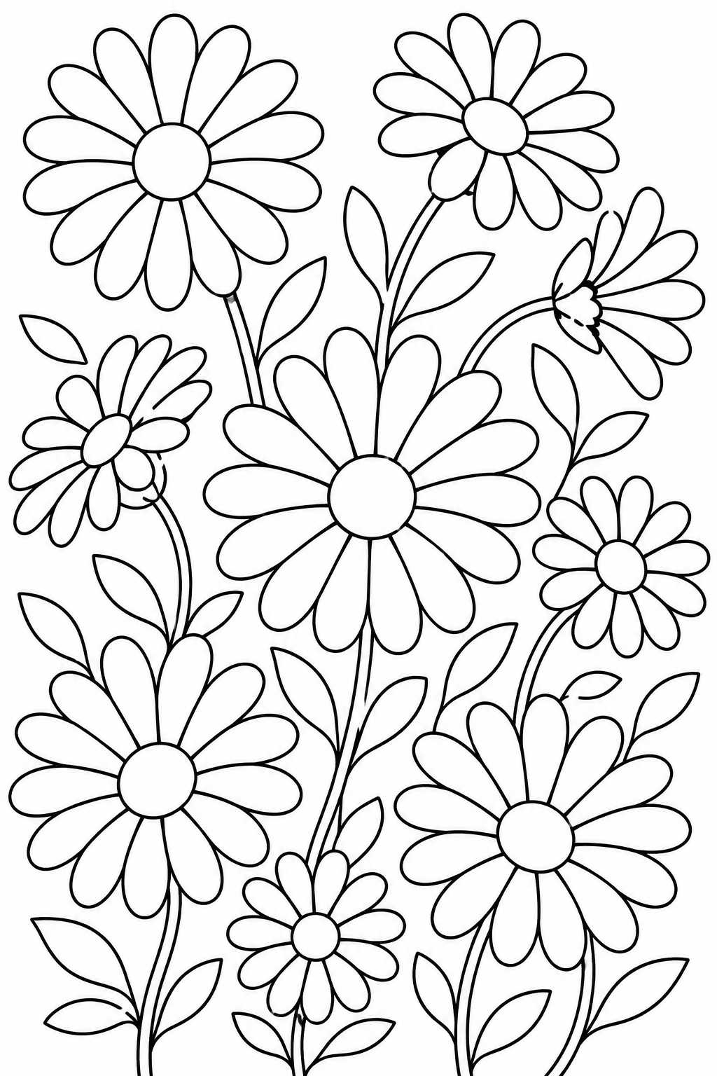 Daisy flowers coloring pages free printable