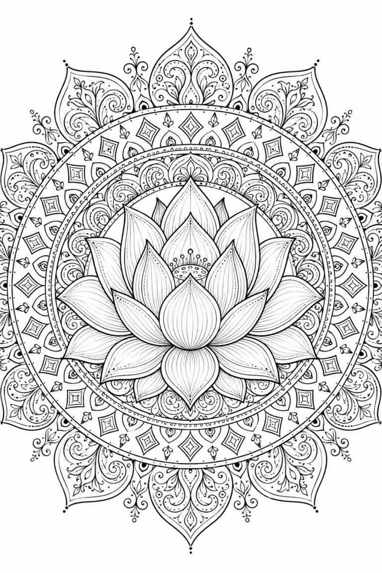 Lotus Mandala coloring pages