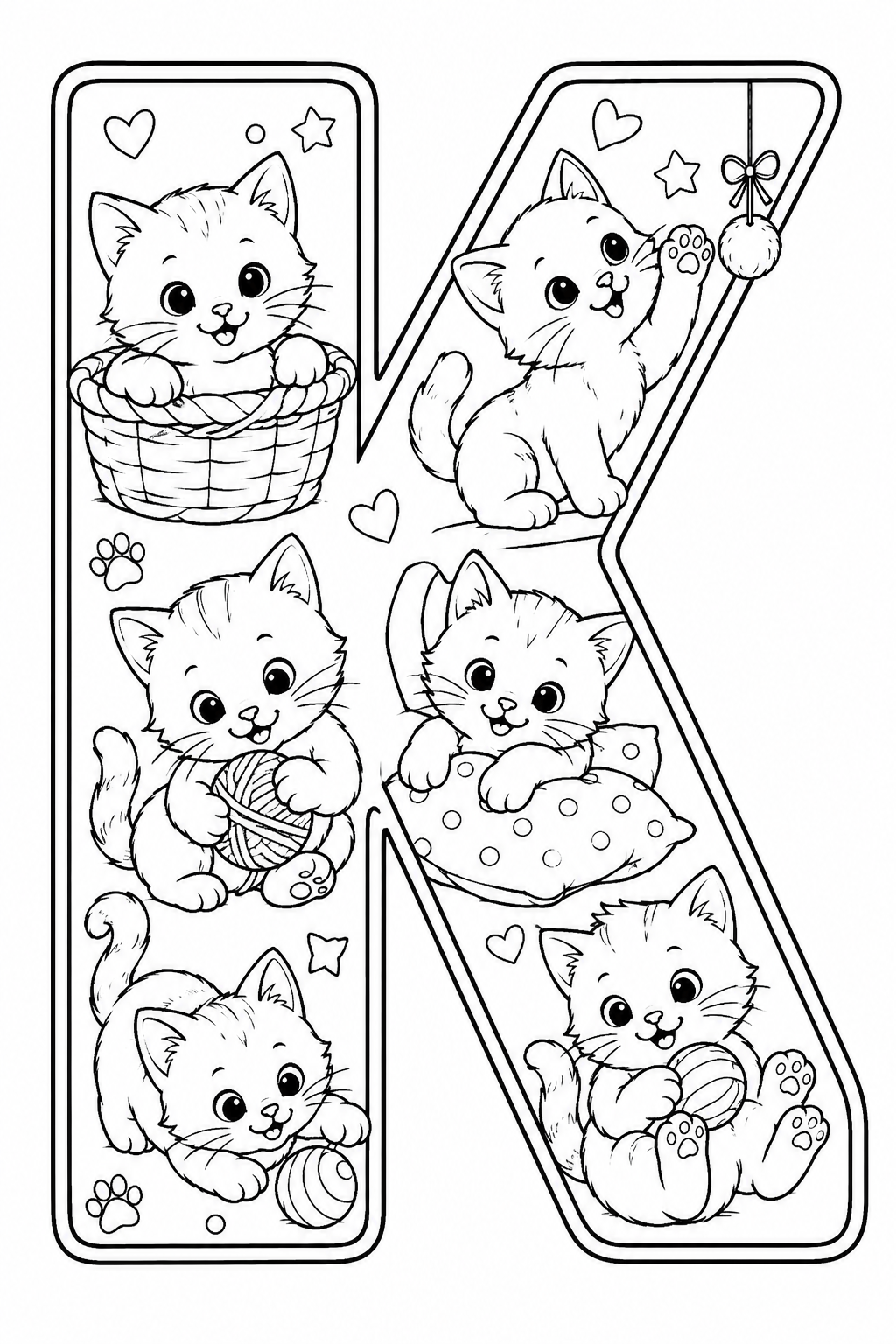 alphabet letter K coloring pages free printable