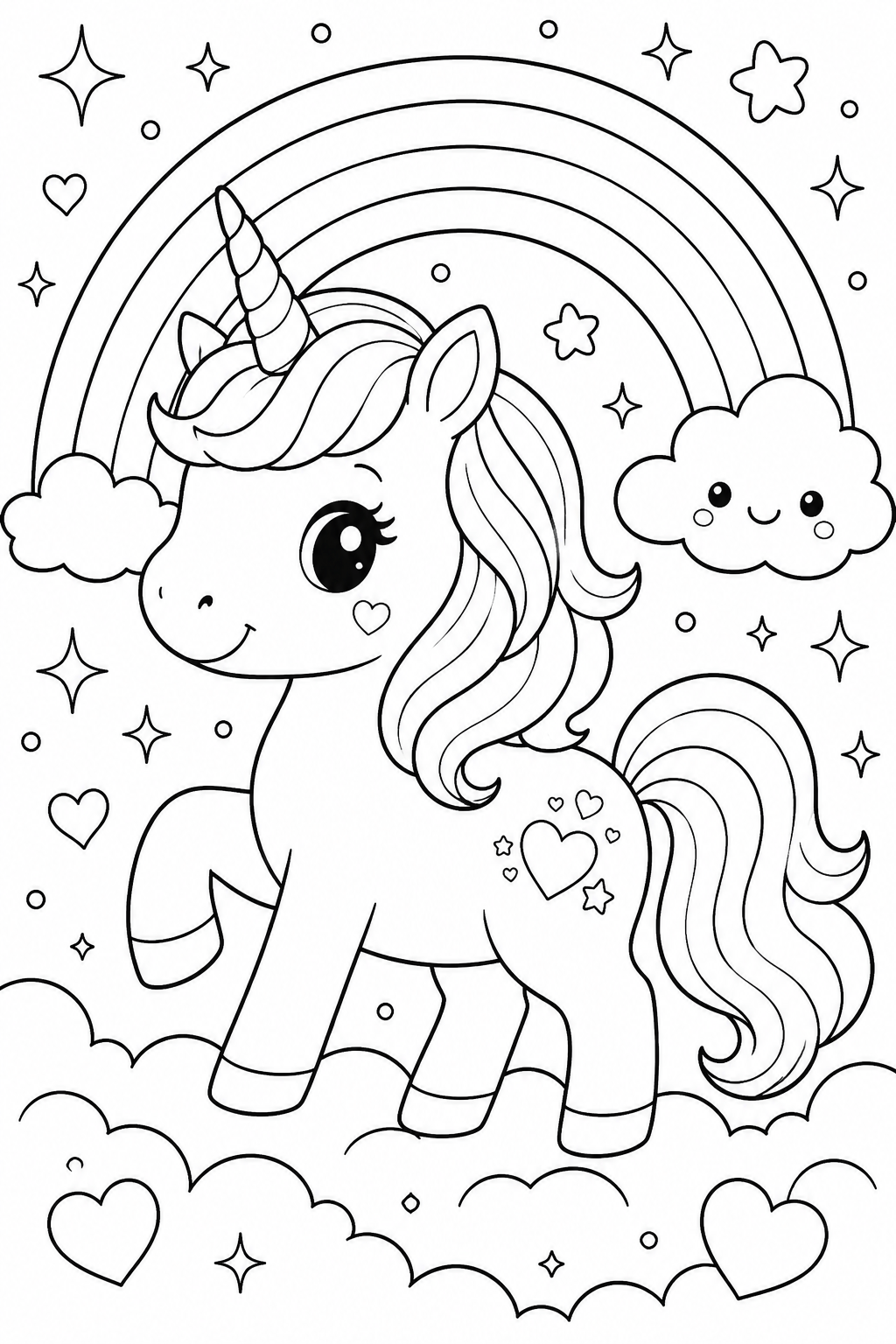 cute unicorn coloring pages free printable