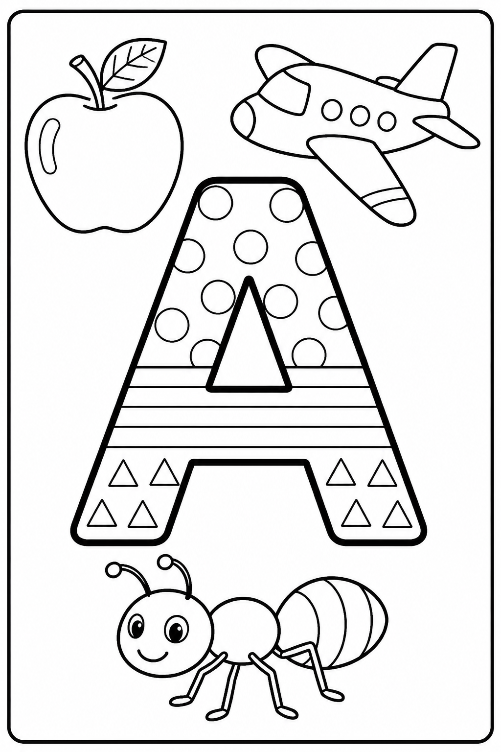5 Letter A coloring pages free printable