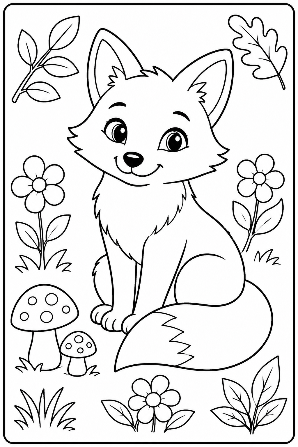 5 Fox coloring pages free printable
