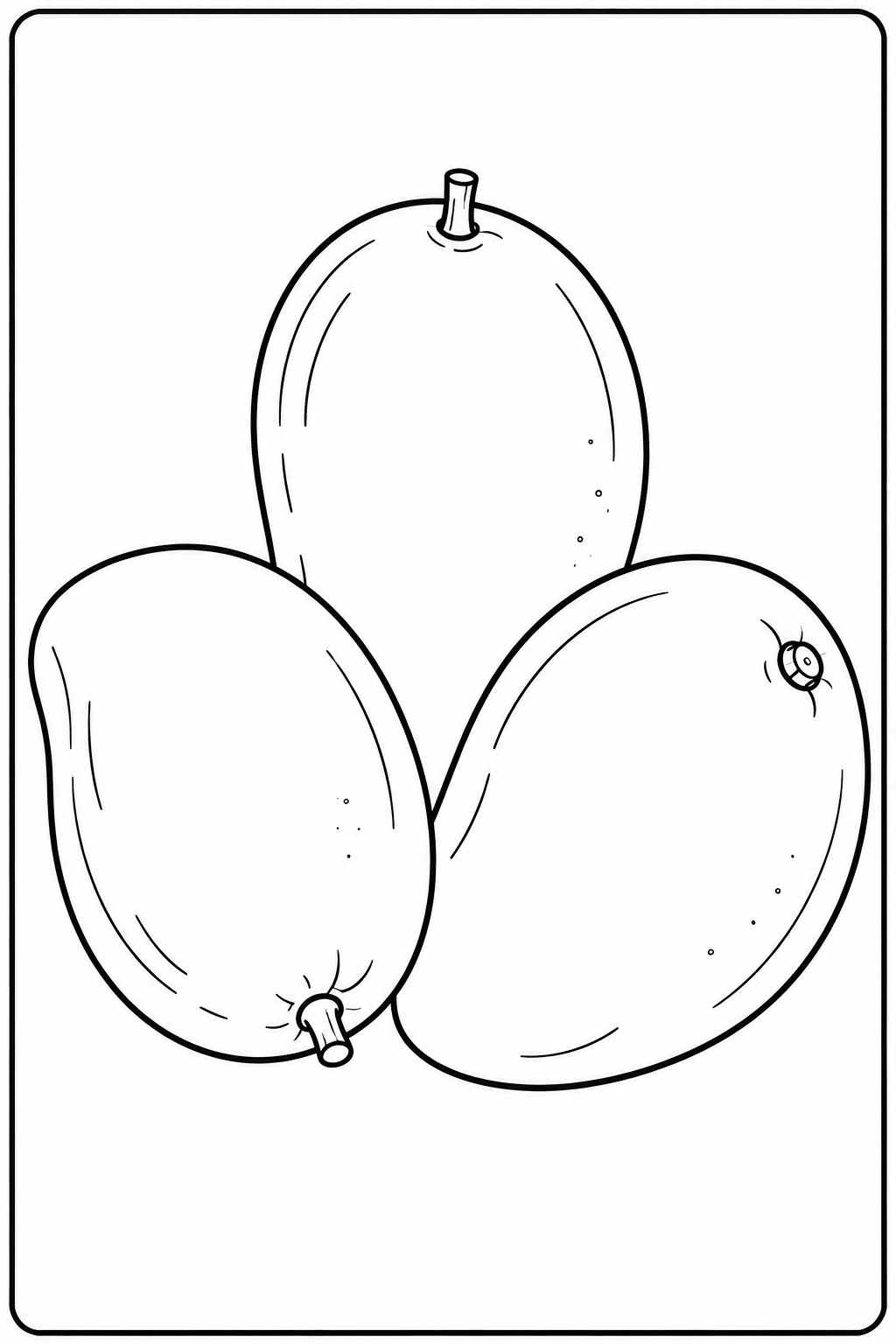 5 Mango coloring pages free printable