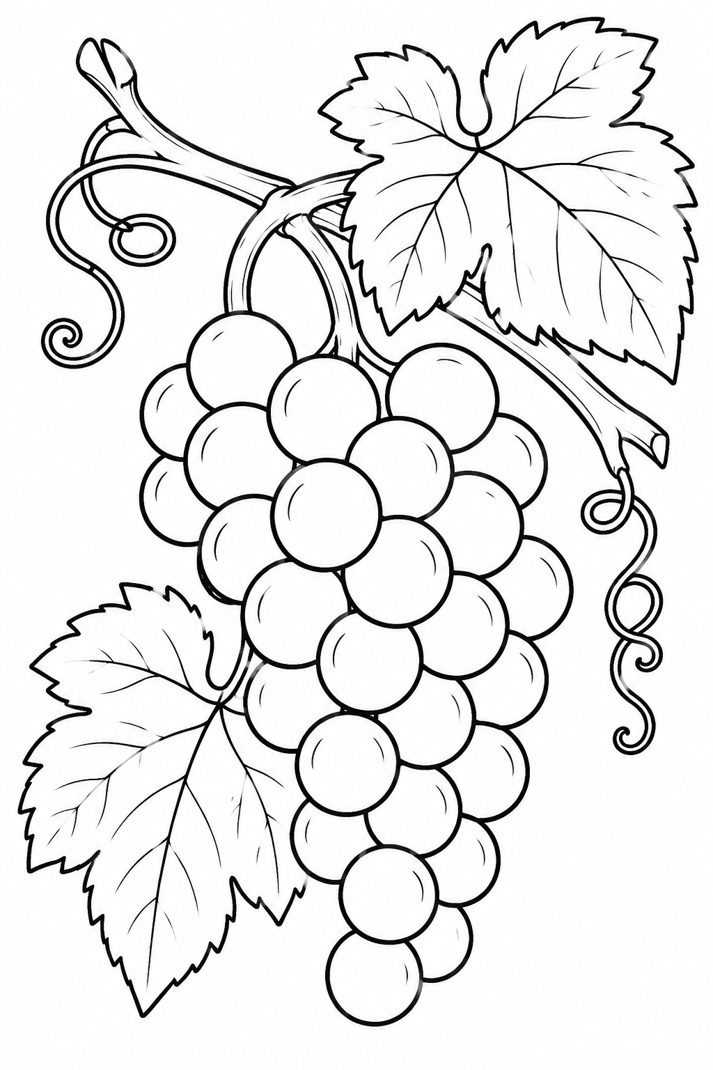 5 Grapes coloring pages free printable