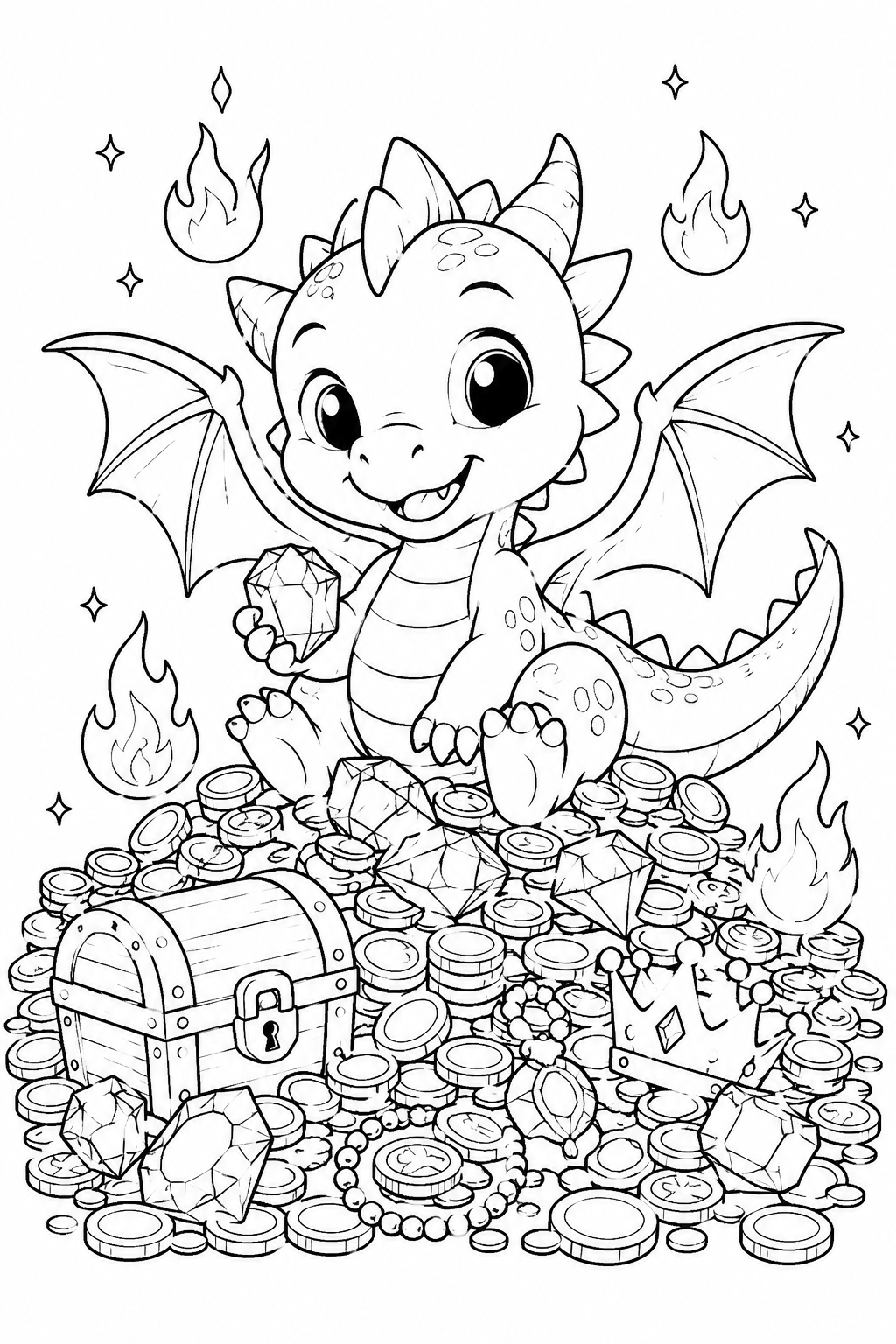 cute baby dragon coloring pages free printable