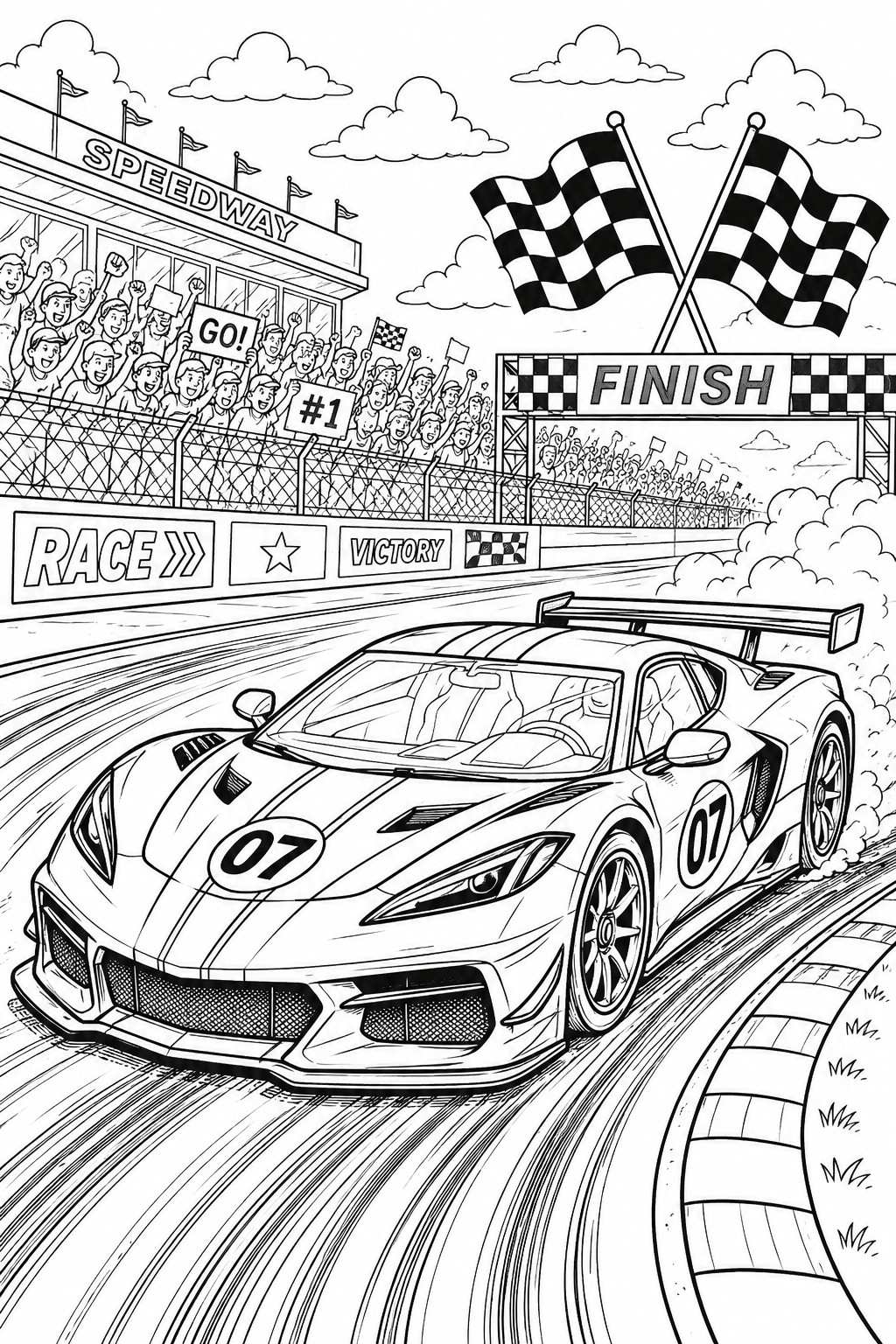 racing cars coloring pages free printable