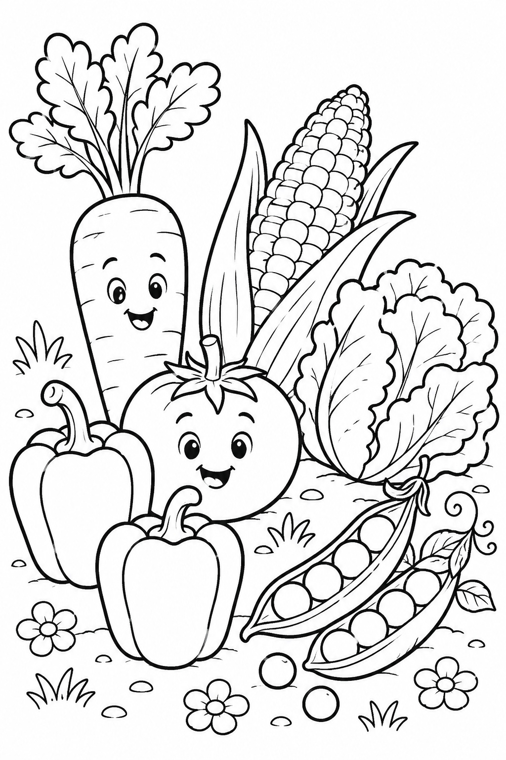 vegetables coloring pages free printable 