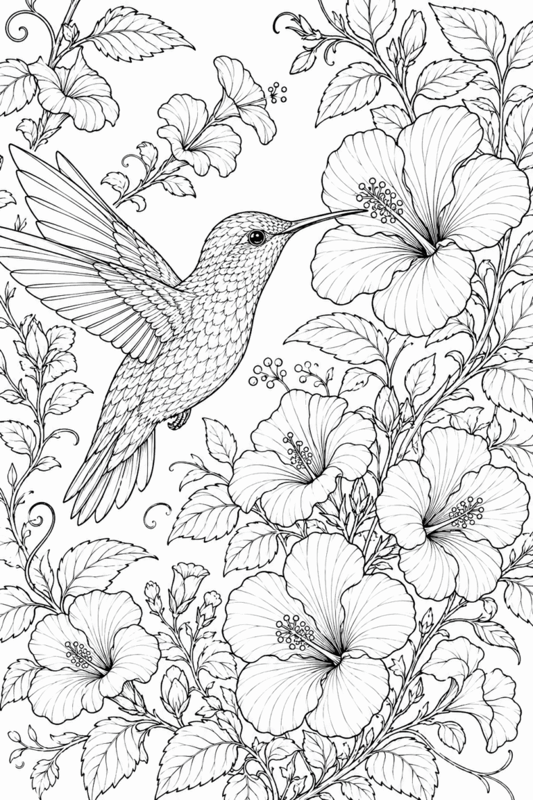 beautiful hummingbird coloring pages free printable