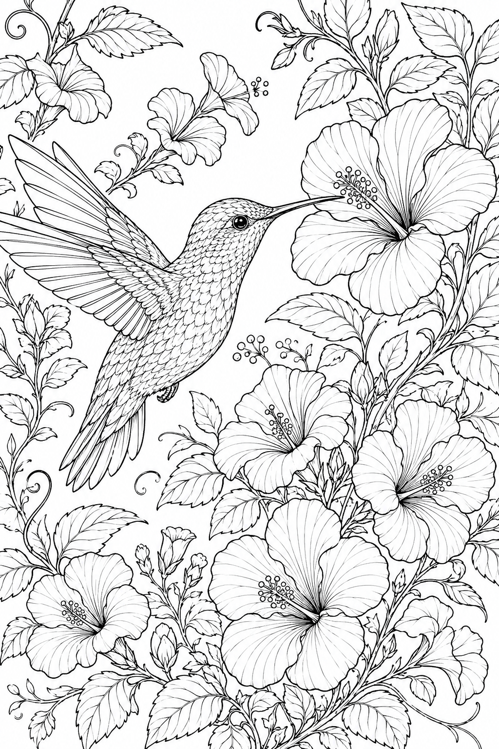 beautiful hummingbird coloring pages free printable