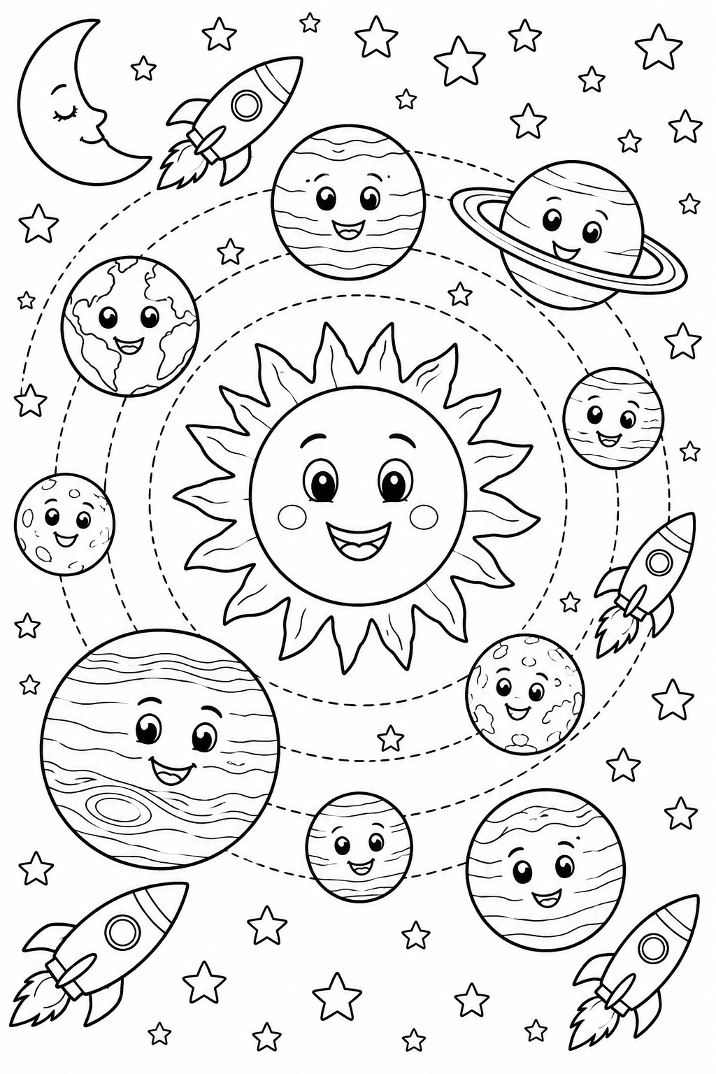 5 Solar system coloring pages free printable
