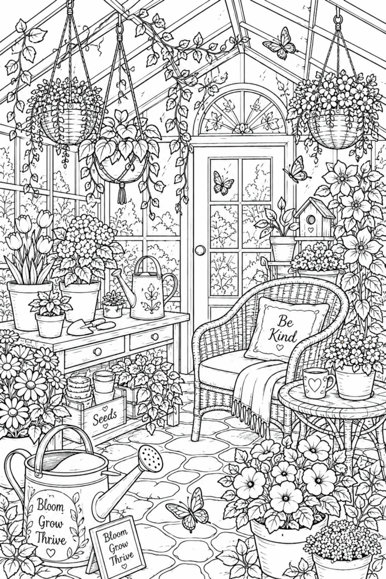 greenhouse coloring pages