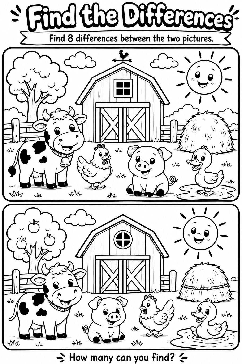 5 Find the Difference Activity Coloring Pages