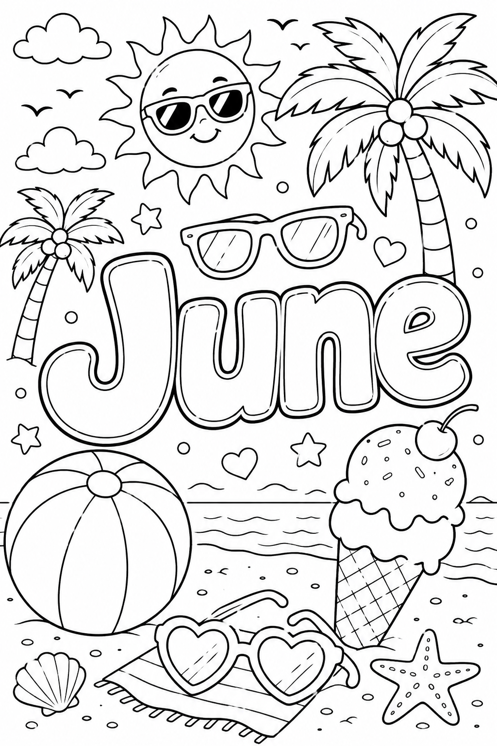 cute june month coloring pages free printable