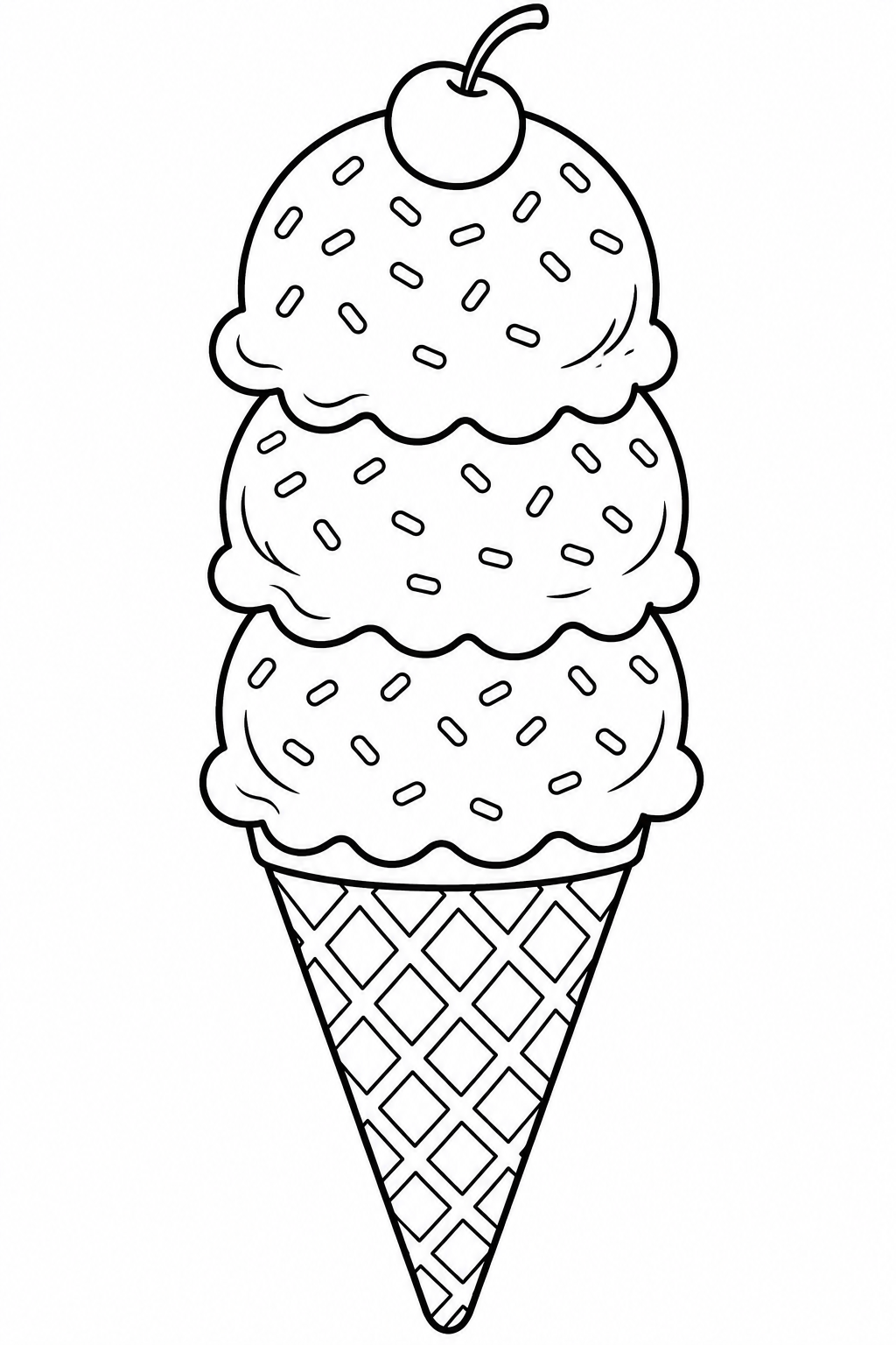 5 Ice Cream Cone Coloring Pages Free Printable