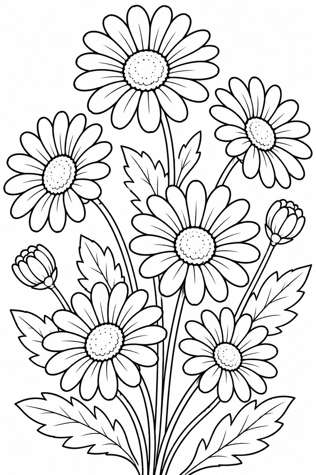 Daisy flowers coloring pages free printable