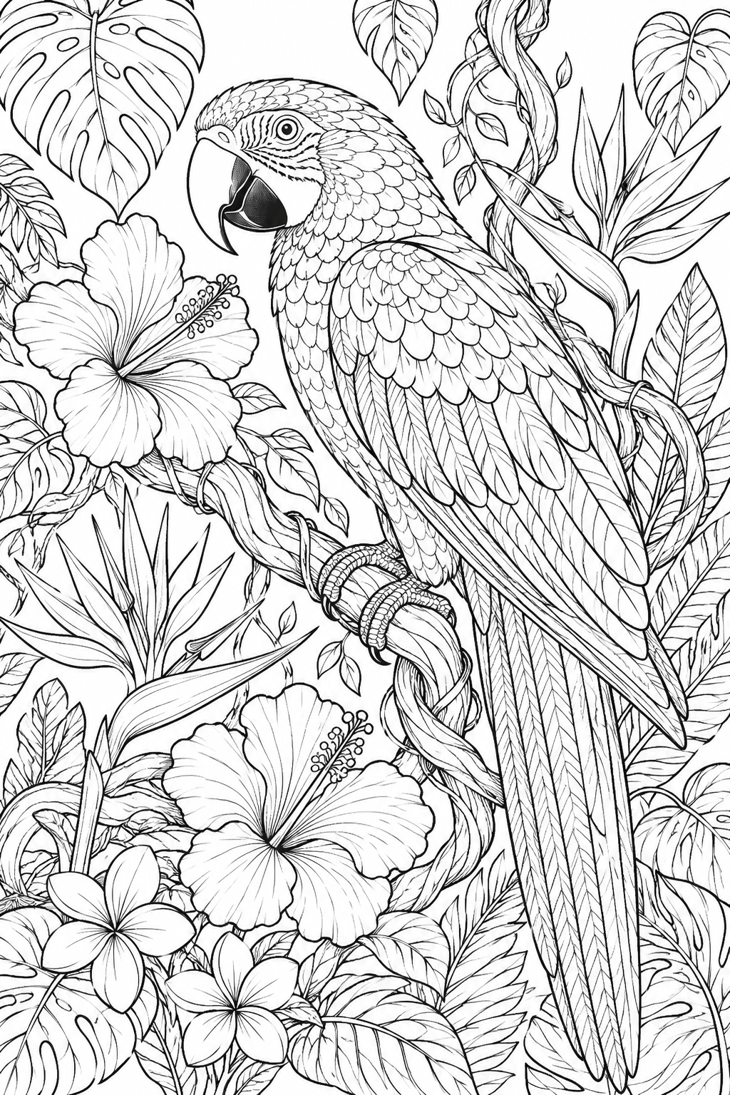 cute parrot coloring pages free printable