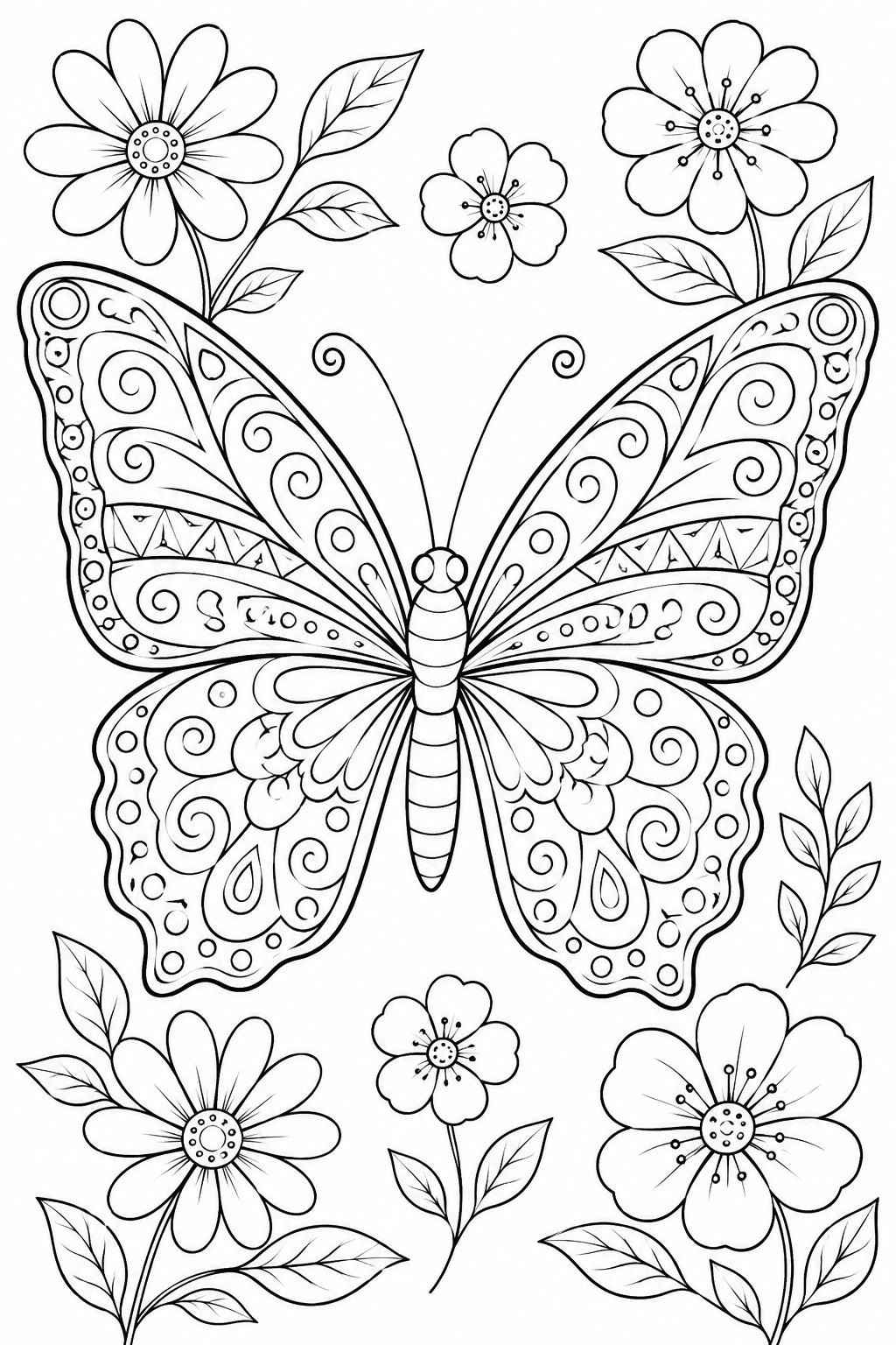 5 Butterfly coloring pages free printable