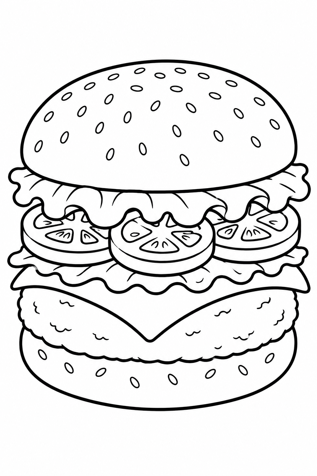 Burger coloring pages free printable