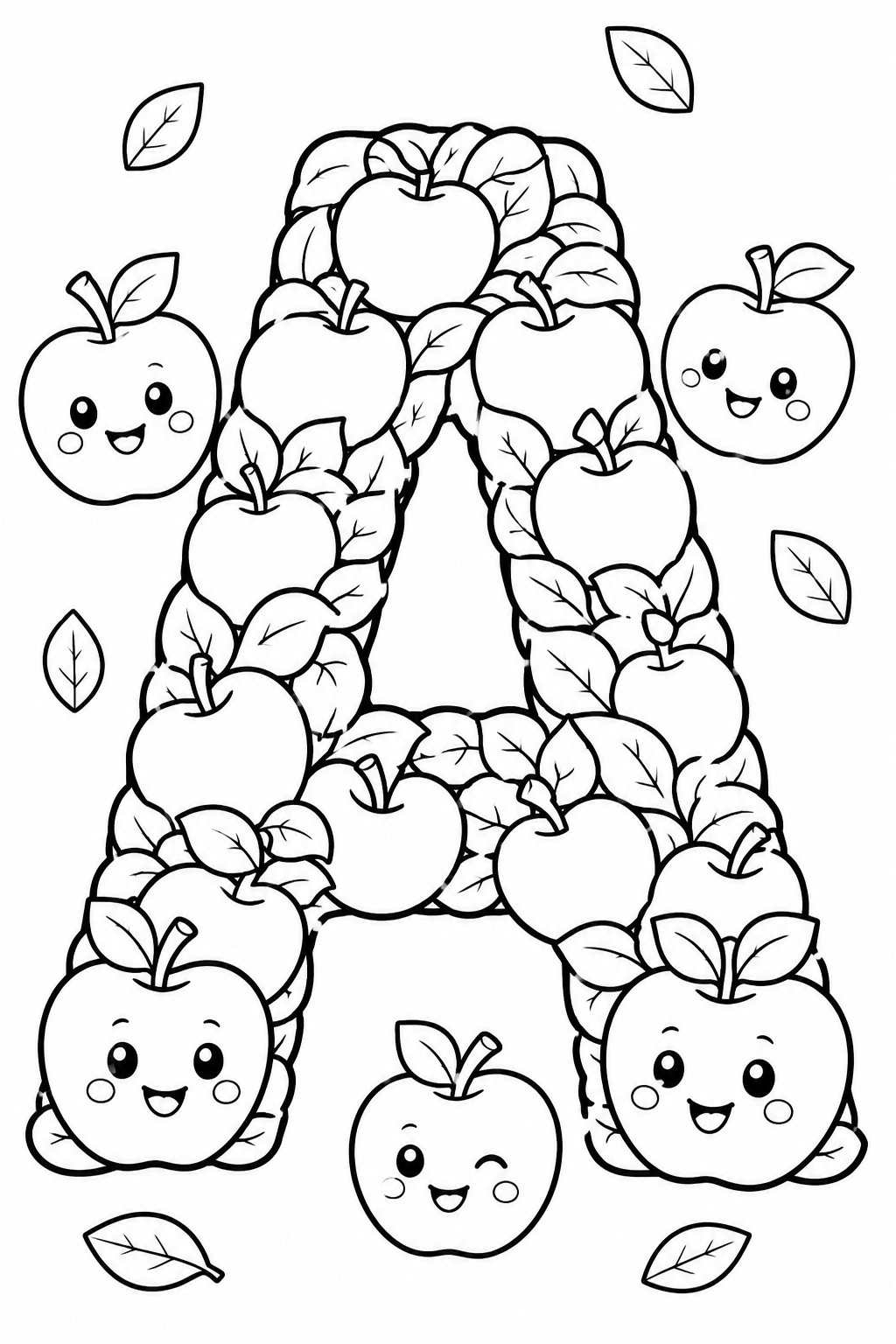 alphabet letter A coloring pages free printable