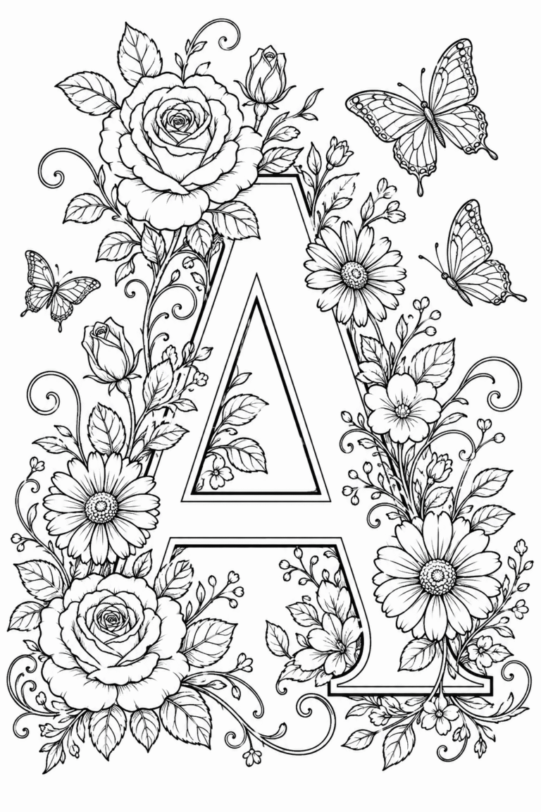 alphabet letter A coloring pages free printable