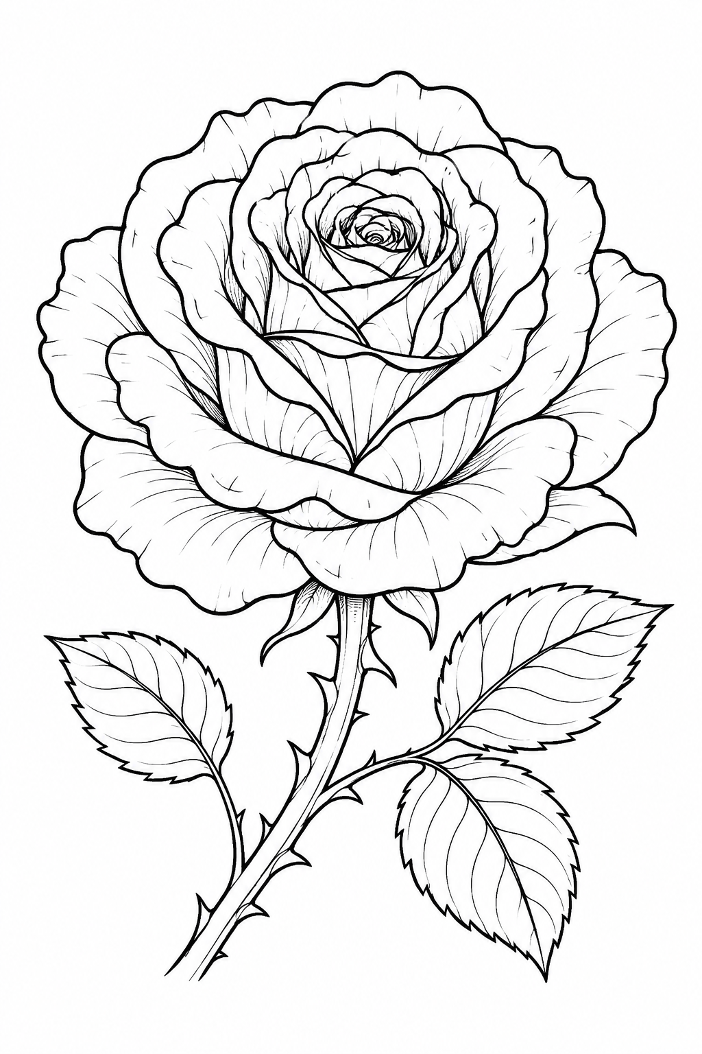 Rose flower coloring pages free printable