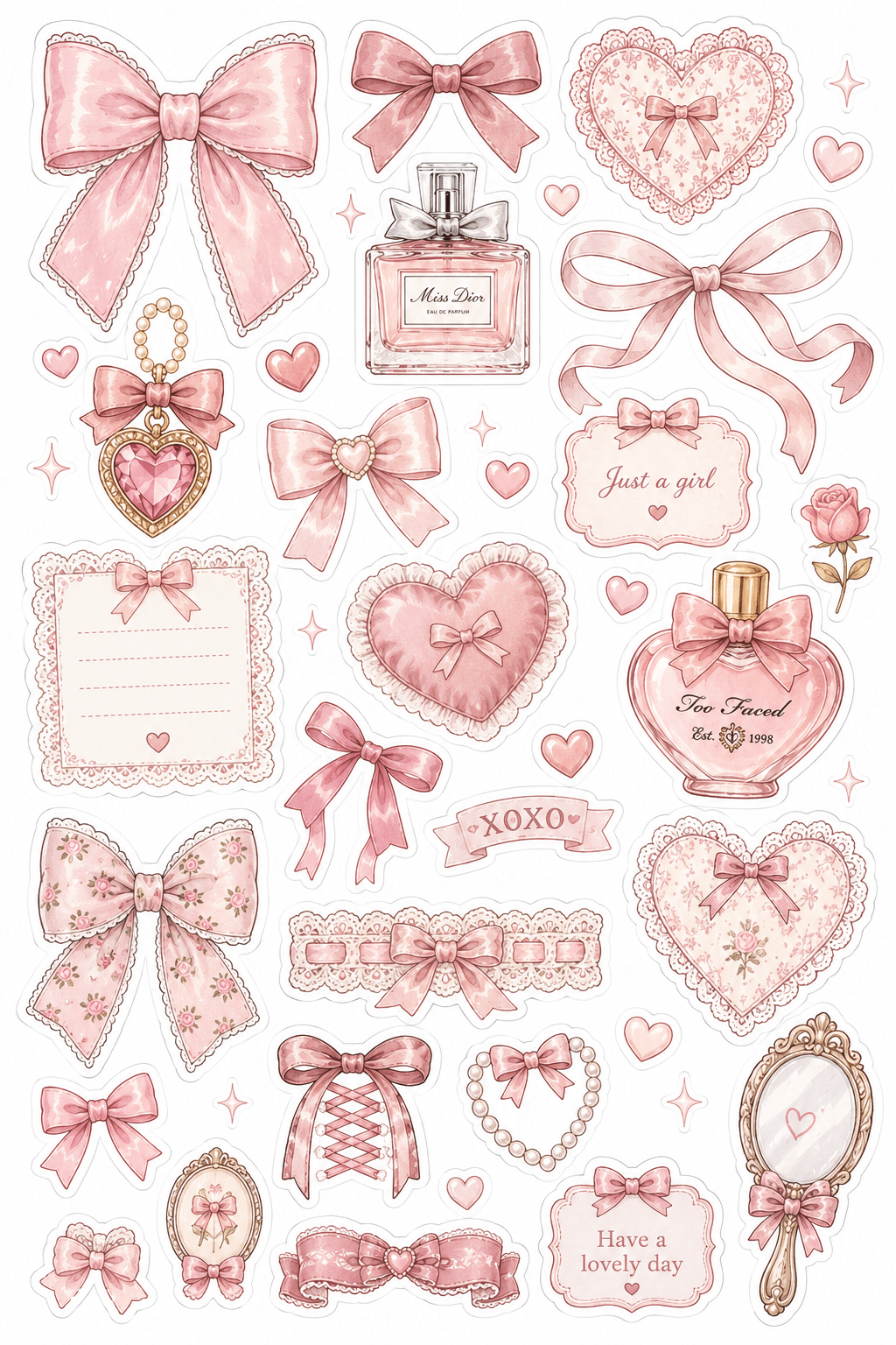 cute doodle kawaii stickers free printable