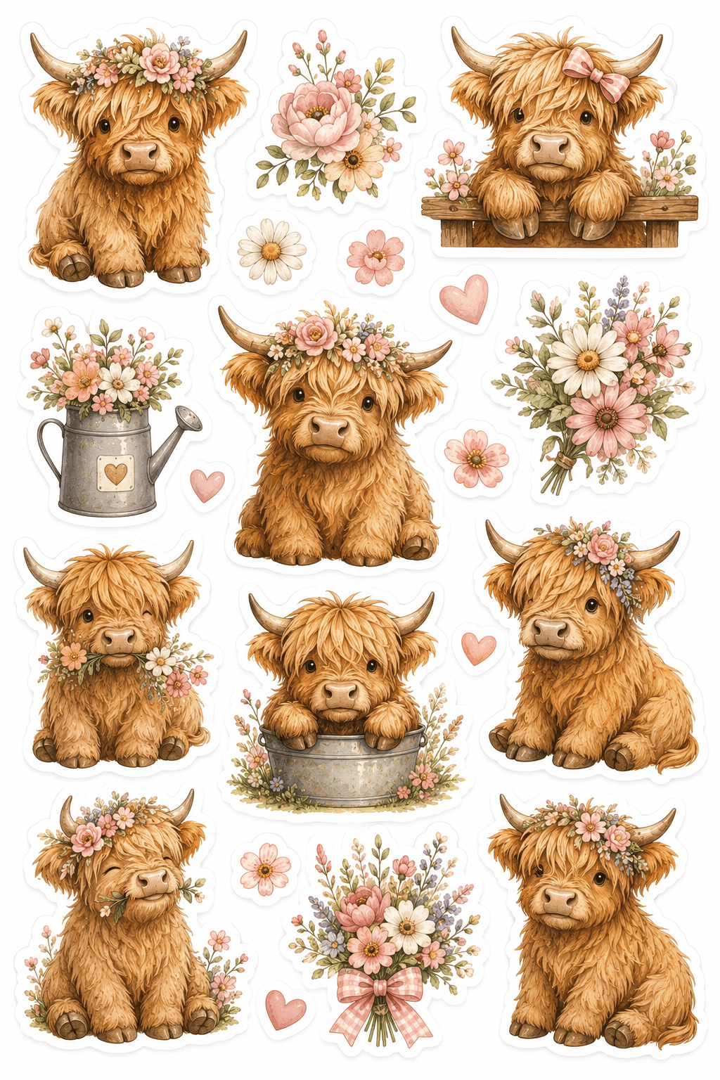 Cute doodle kawaii stickers free printable