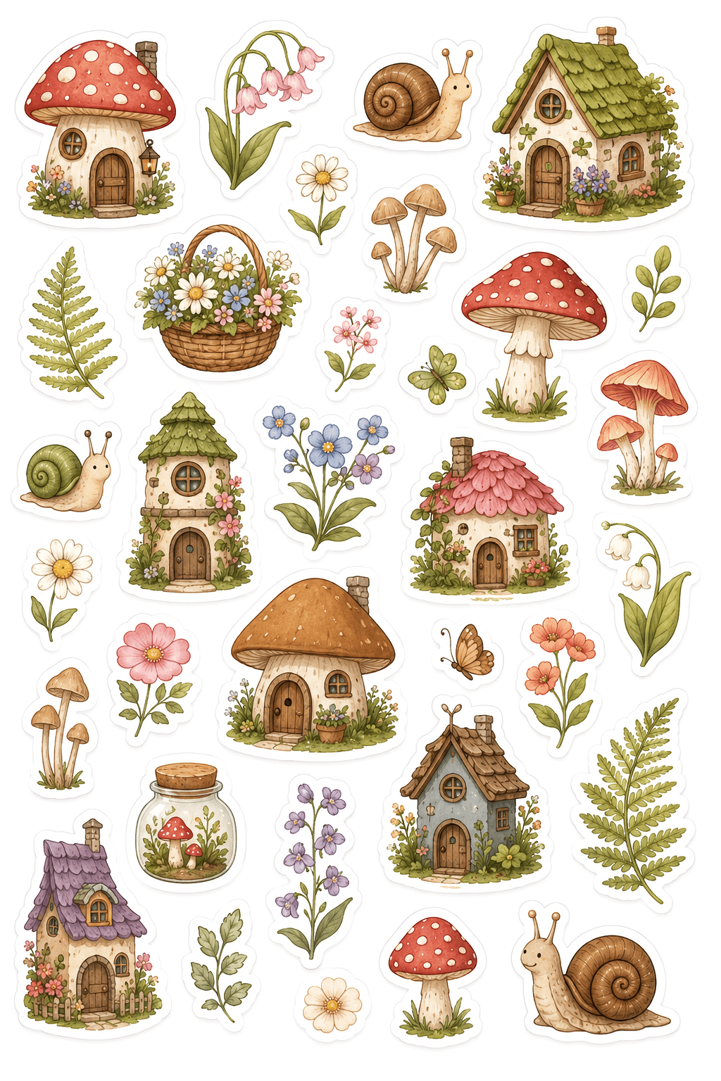 Cute doodle kawaii stickers free printable