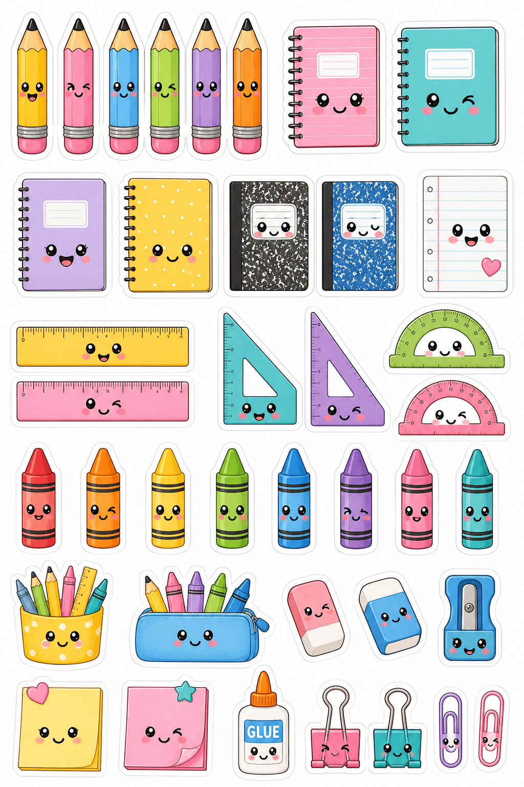 Cute Doodle Kawaii Stickers Free Printable