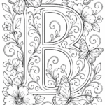 Alphabet letter B coloring pages