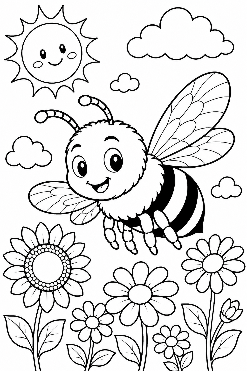 5 Honey bee coloring pages free printable