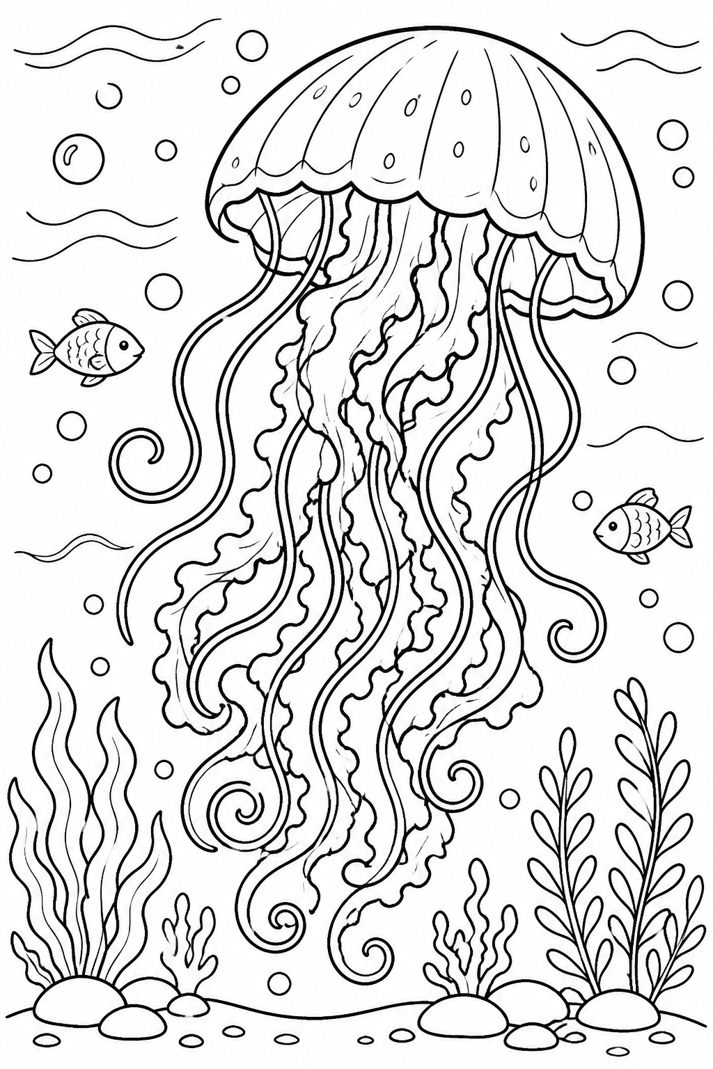 5 Jelly fish coloring pages free printable