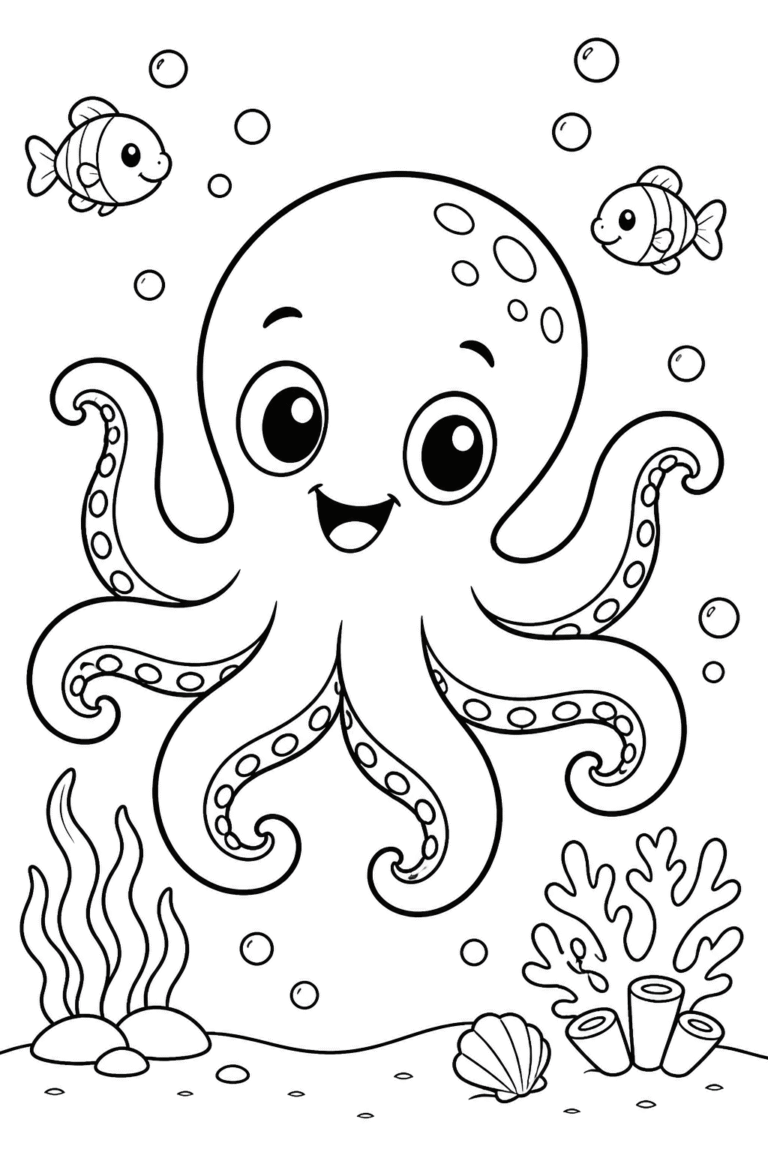 Cute Octopus Coloring Pages Free Printable