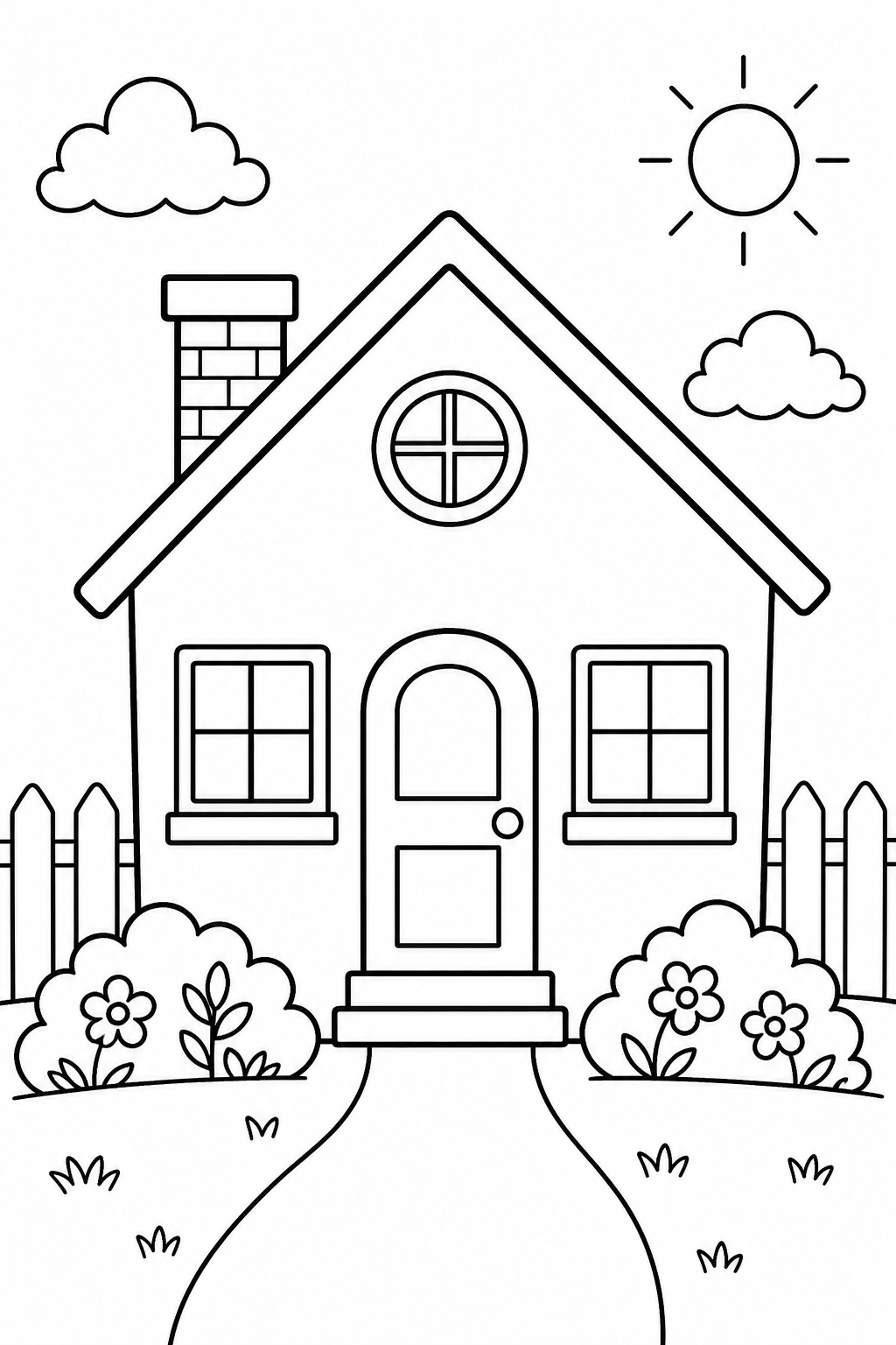 Easy House Coloring Pages Free Printable