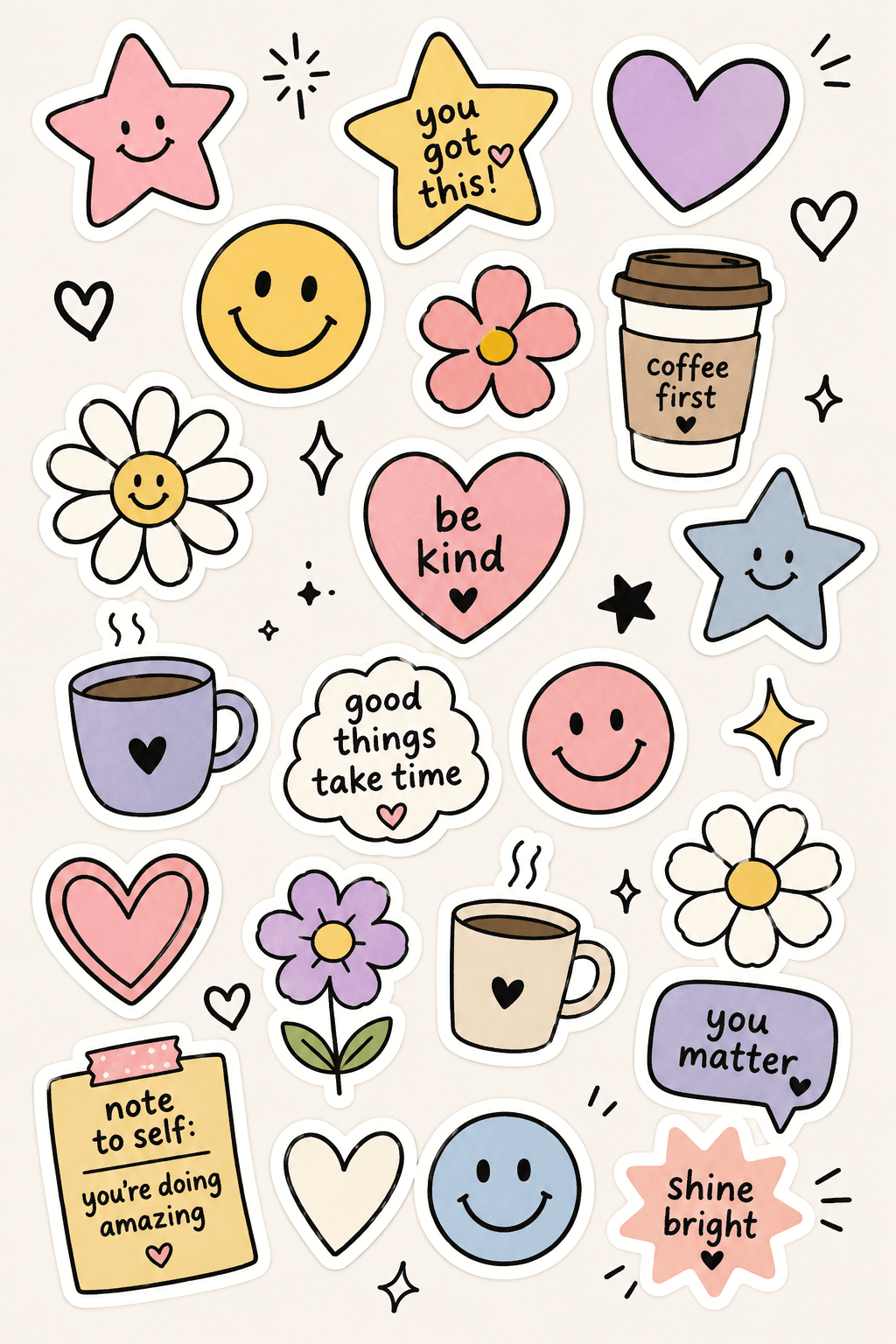 doodle stickers free printable