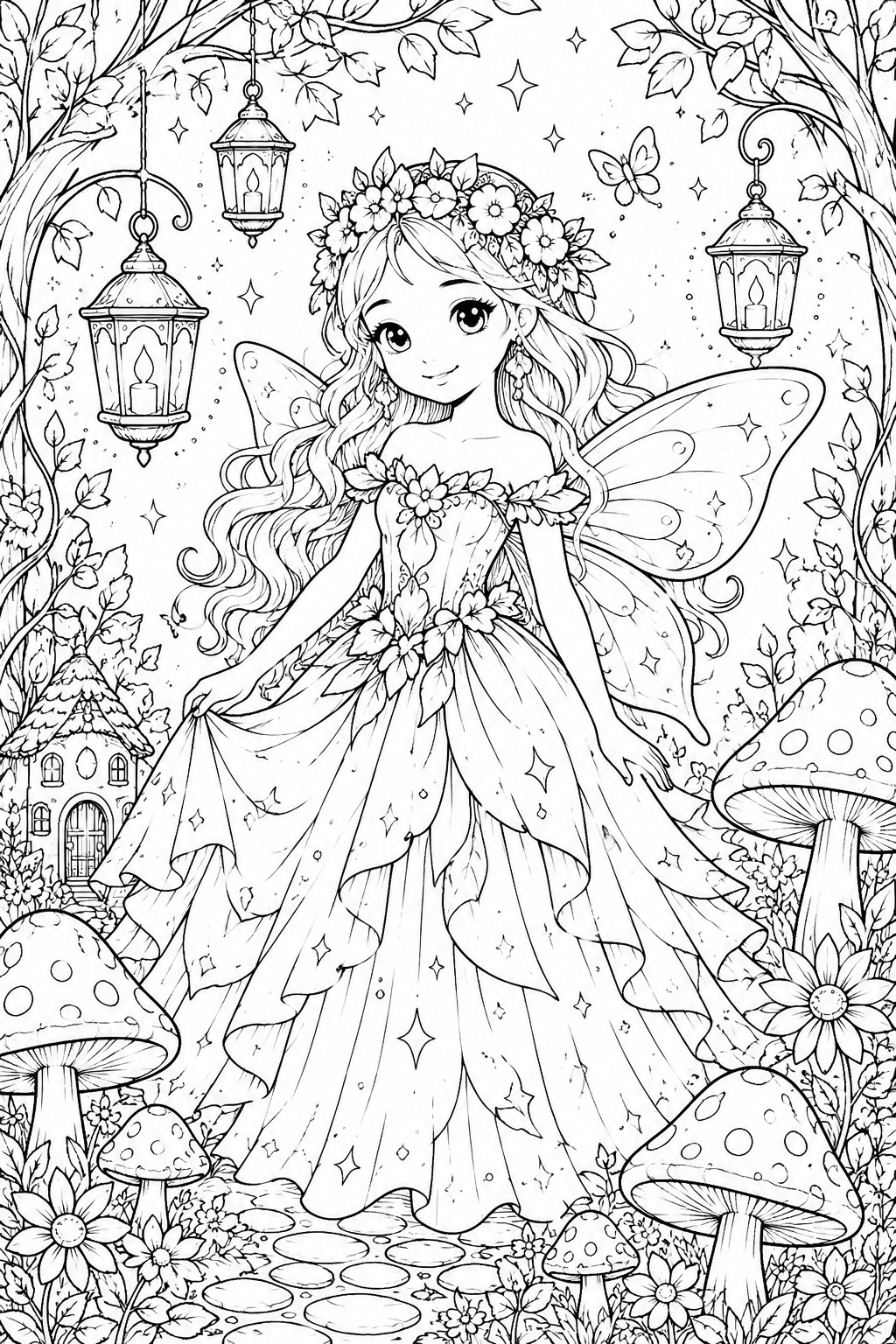 magical fairy princess coloring pages free printable