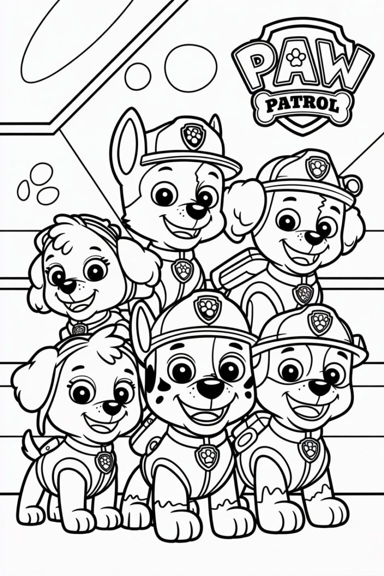 4 Paw petrol coloring pages free printable