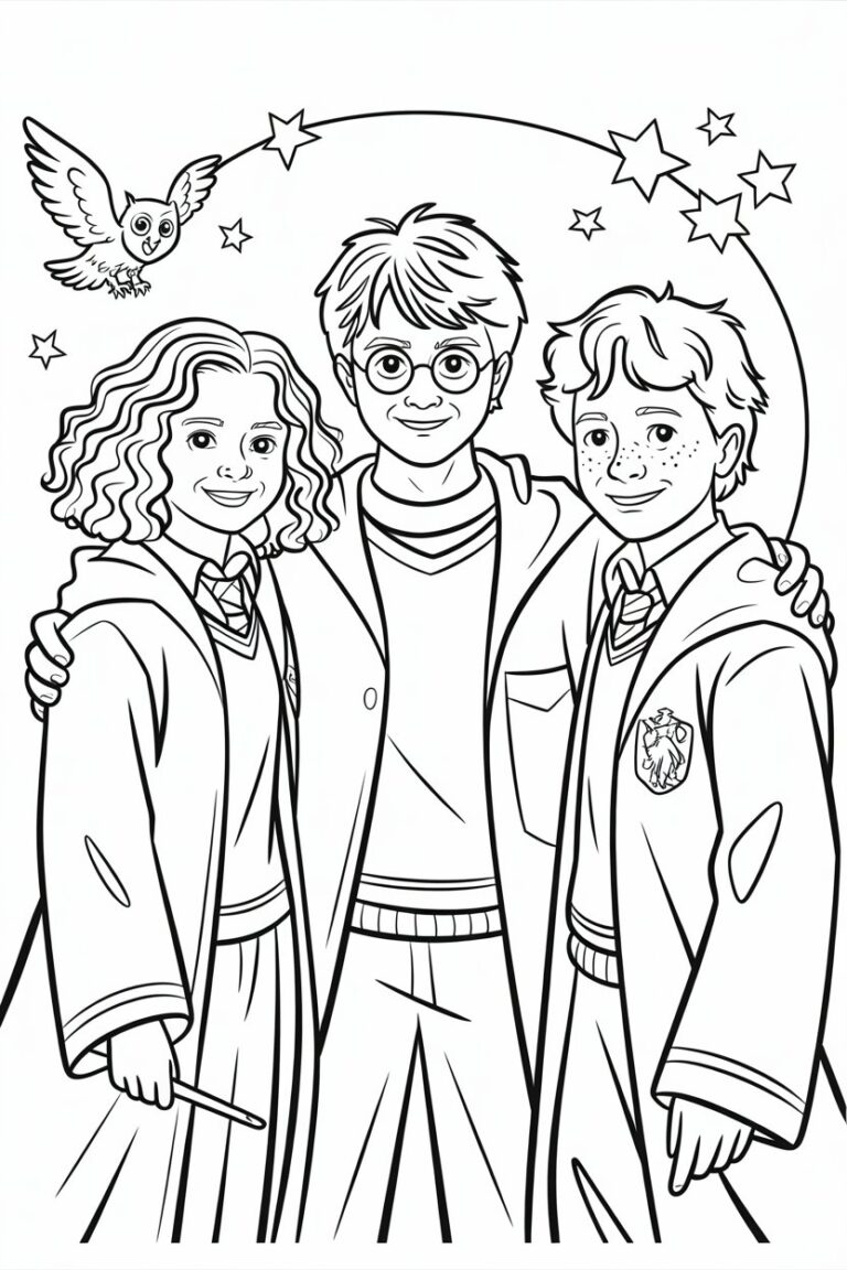 harry potter and friends coloring pages free printable
