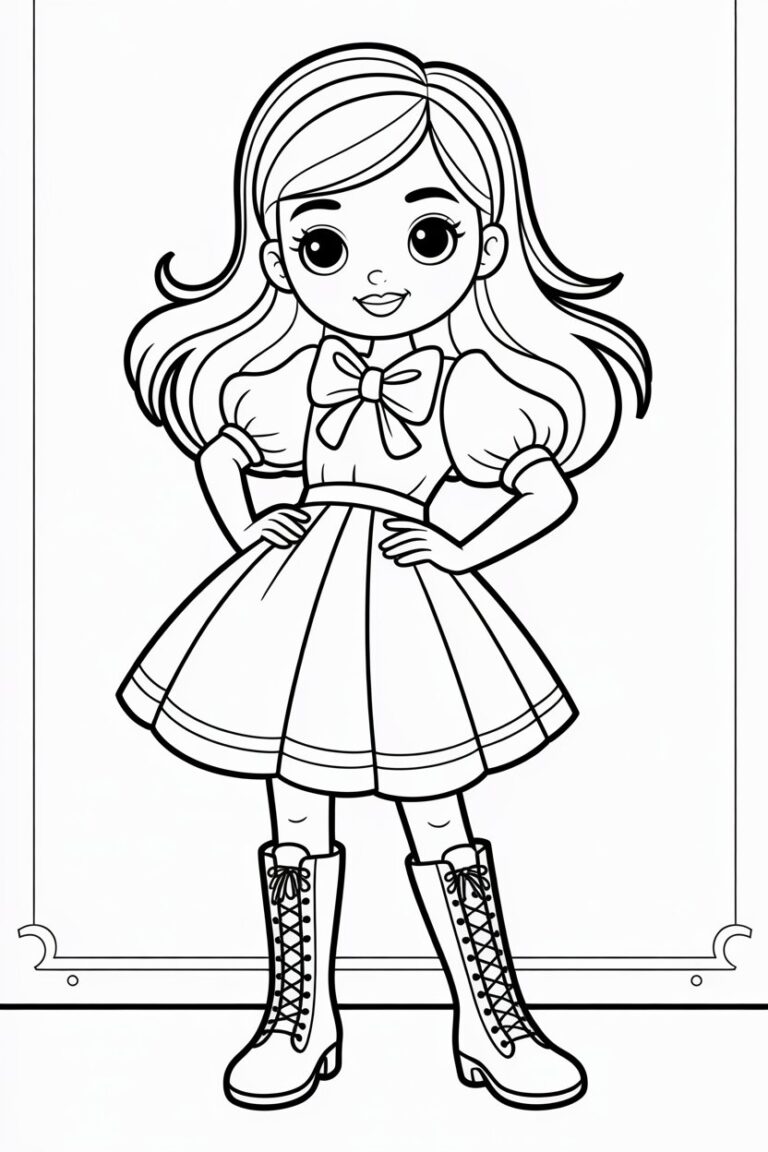 Cute Fashion Girl Coloring Pages Free Printable